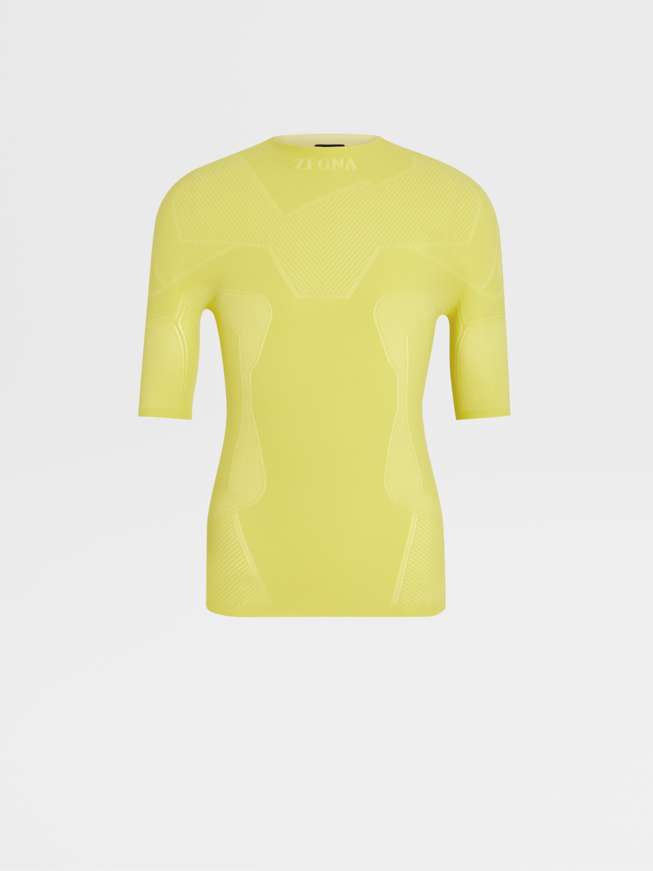 黄色高科技面料短袖 T 恤
